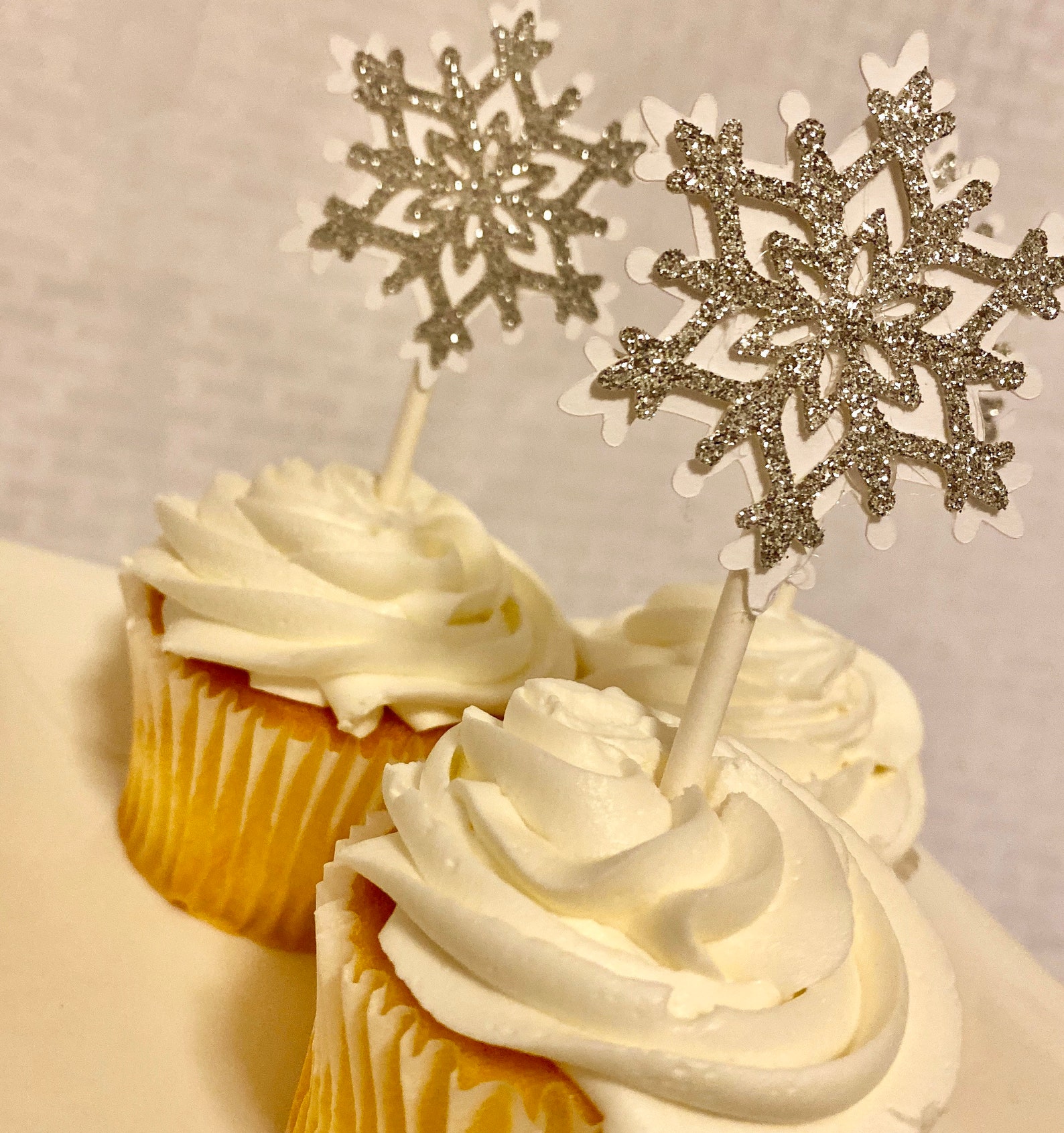 Snowflakes Cupcake Toppers .winter Onederland Birthday . Etsy