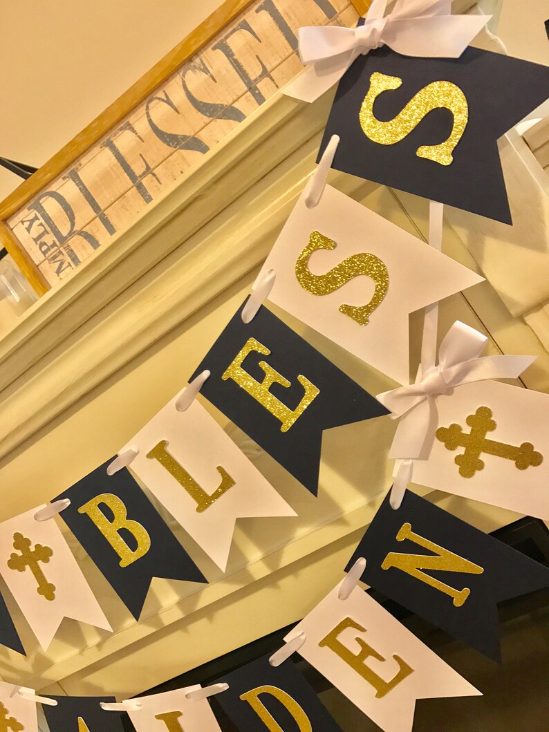 Baptism Banner /baptism Decorations / God Bless Banner/baptism Etsy