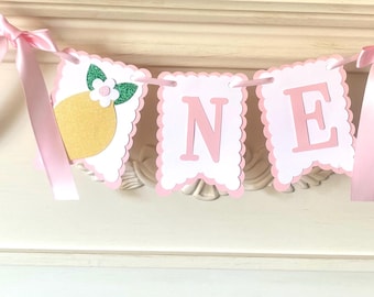 Summer Birthday Banner: Lemonade Party Decor, Lemon High Chair Banner