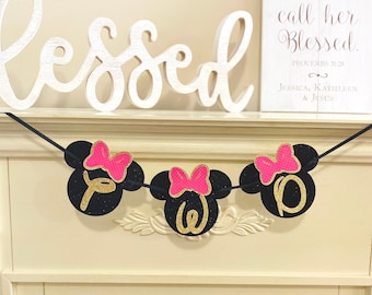 Minnie Mouse Twodles Banner: Pink & Gold 2nd Birthday Decor