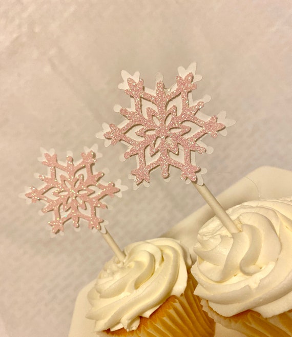 Snowflakes Cupcake Toppers .winter Onederland Birthday . Etsy