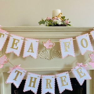 Tea Party Birthday Banner,Tea for Two Banner,Par-Tea Birthday Party Decor,Princess tea Party ,Tea Party Birthday Decorations,Par-Tea Banner