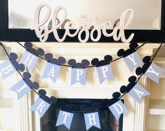 Mickey Mouse Birthday Banner: Sparkle Party Decorations