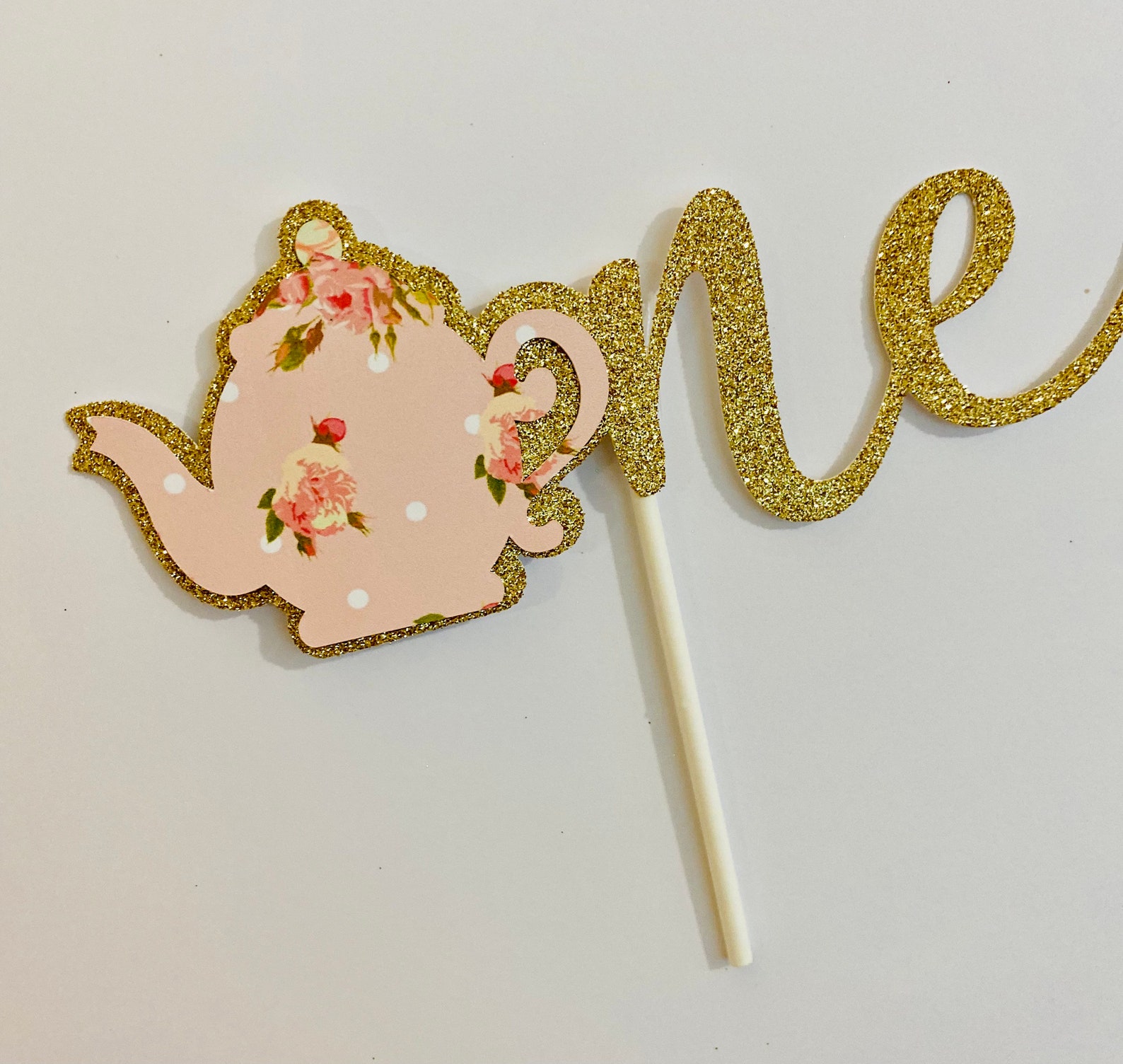 Teapot Cake Topper Tea Party Cake Topper Lets Partea Tea Etsy