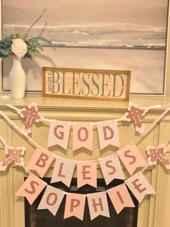 Baptism Banner Baptism Decorations Christening Banner Etsy
