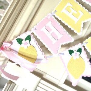 Lemon Birthday Decor, Pink Lemonade Decorations , Hello Baby shower Party image 20