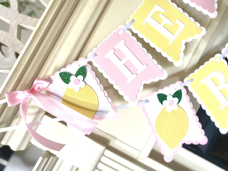 Lemon Birthday Decor, Pink Lemonade Decorations , Hello Baby shower Party image 20