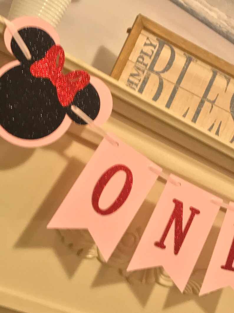 Minnie Mouse First Birthday Banner Girl First Birthday Minnie Etsy