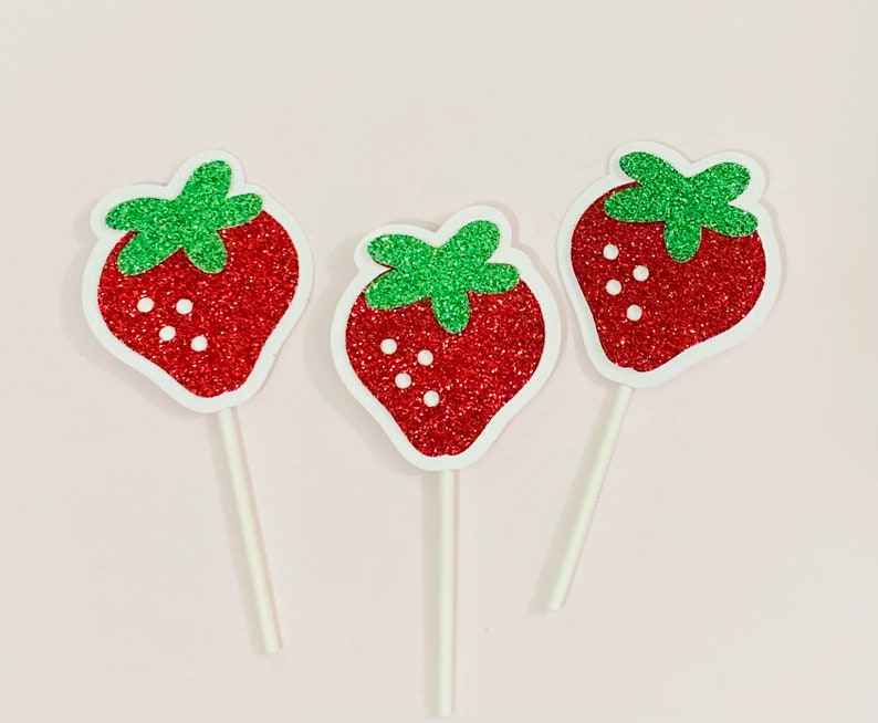 Strawberry Cupcake Toppers Berry 1st Birthday Sweet One Cupcake Toppers Strawberry 1st BirthdayDecorations Girl First