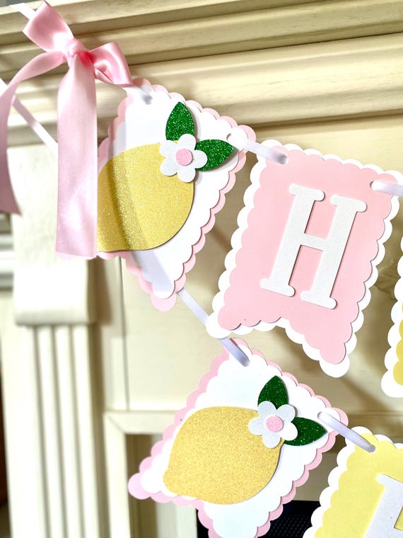 Lemon Birthday Decor, Pink Lemonade Decorations , Hello Baby shower Party