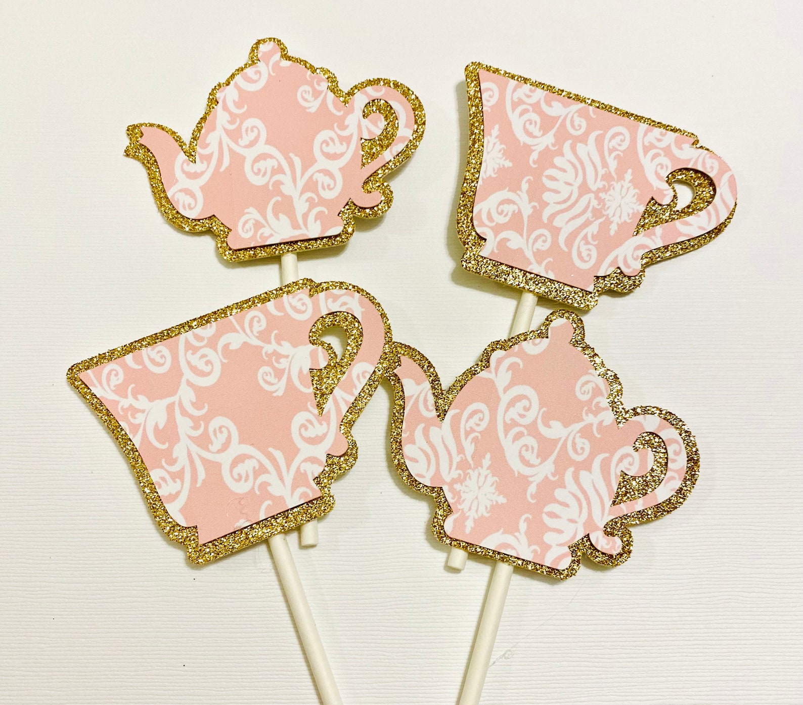 Tea Party Cupcake Topper Tea Pot Cupcake Topper Tea for Two Etsy
