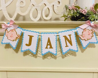 Tea Party Birthday Decorations, Tea for Two Birthday ,Tea Party Banner, Par-Tea   Birthday banner, Let’s Par-tea Birthday,Girl 1st Birthday