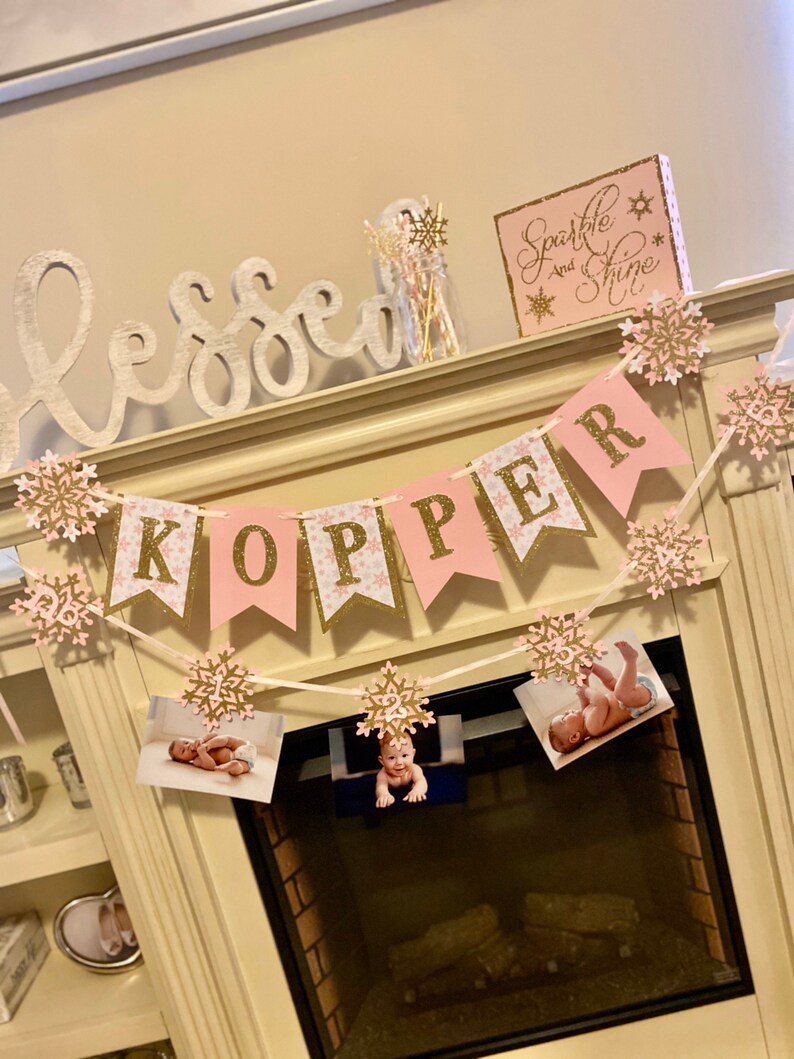 Download Banners Signs Paper Party Supplies Winter Onederland Snowflake Decorations Winter Onederland Birthday Girl Banner Winter Onederland Winter Wonderland Decor