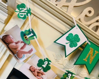 Lucky One High Chair Banner, Shamrock 12 Month Photo Banner