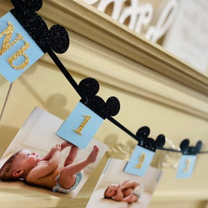 Mickey Mouse 12-Month Photo Banner: Boy&#39;s First Birthday