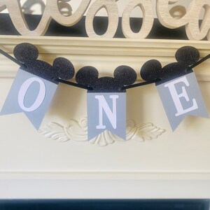 Mickey Mouse First Birthday Banner: Cake Smash Decoration