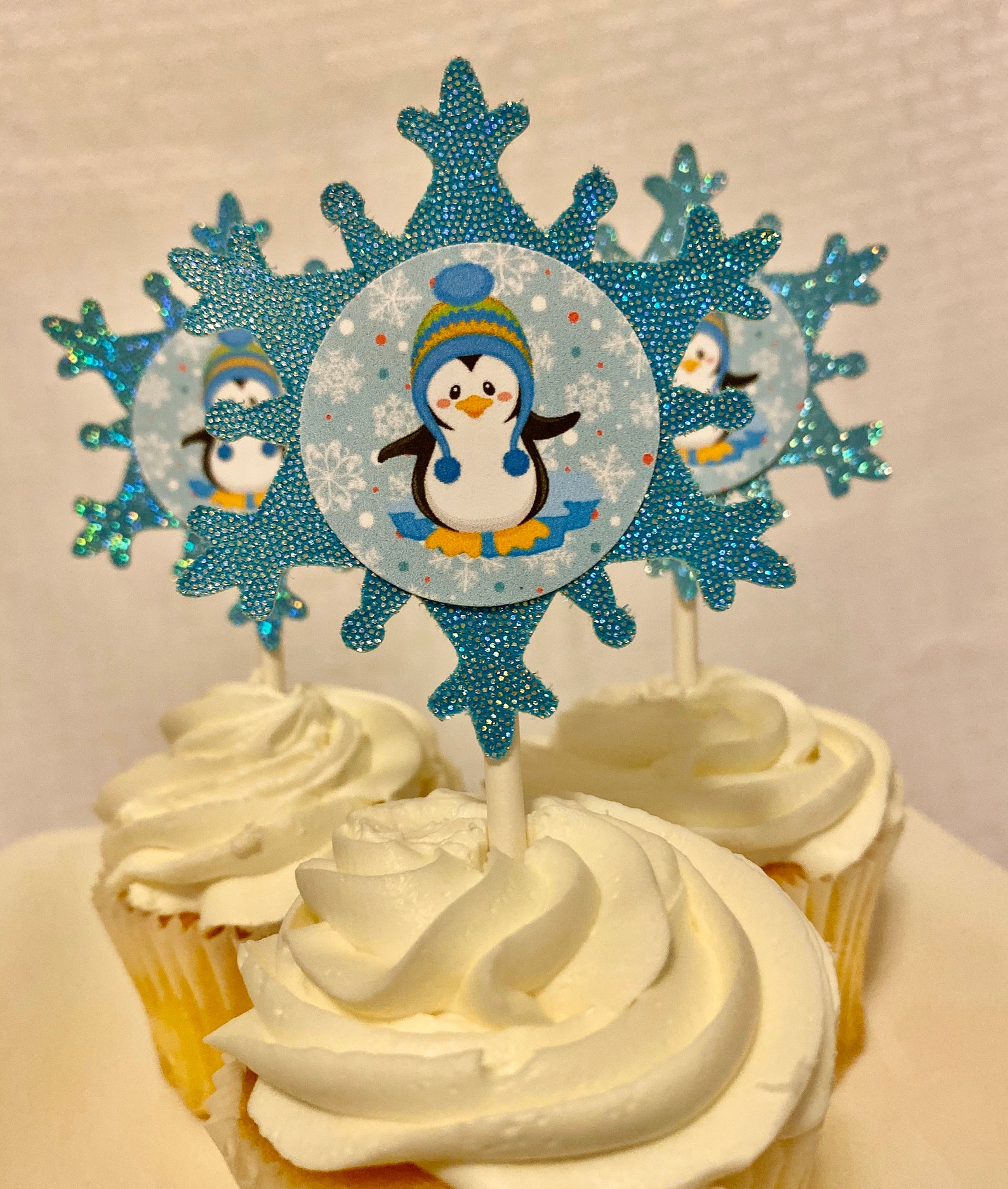 Snowflakes Cupcake Toppers .winter Onederland Birthday . Etsy