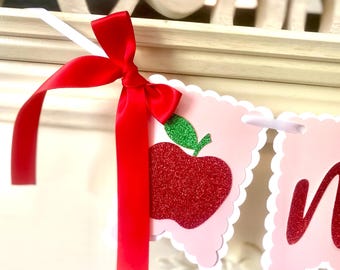 Apple of my Eye 1st Birthday Banner, Farmers Market First Birthday, Apple Orchard High Chair, Fall Apple Garland, Harvest Theme Decor