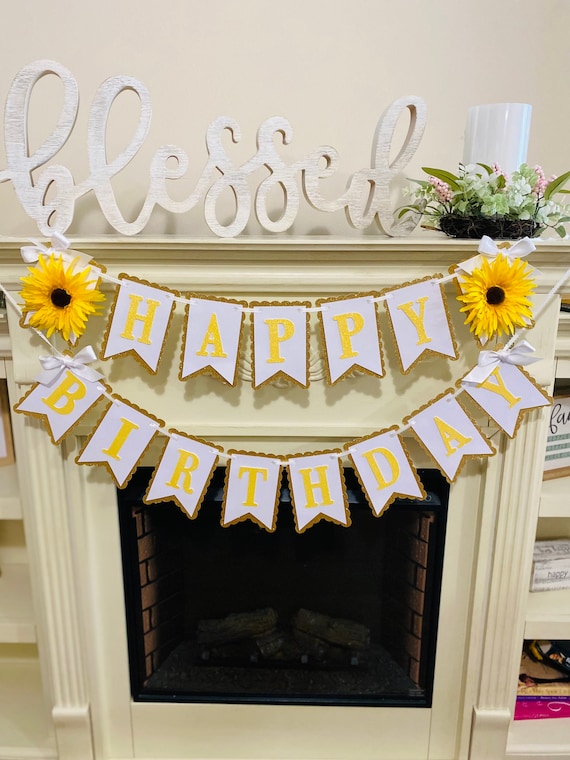 Sunflower Birthday Decorations Sunflower Birthday Banner Sunflower