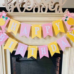 Lemonade First Birthday Banner  . Lemonade Birthday Decorations , Pink Lemonade Birthday Party, Lemonade sign