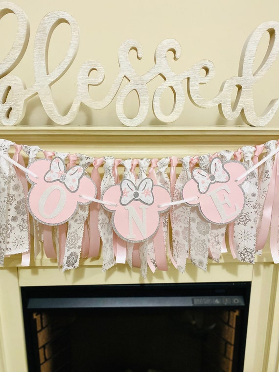 Pink and gold minnie mouse 1st on sale birthday decorations