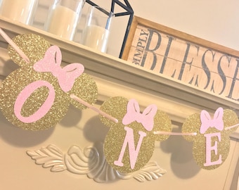 Minnie Mouse High Chair Banner, Minnie Party Decor , Oh Two Dles