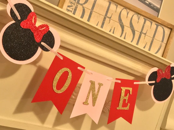 Minnie Mouse Birthday Banner Minnie Mouse 1st Birthday Party Etsy