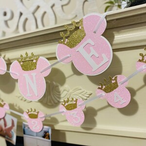 Minnie Mouse Birthday Decorations ,Minnie Mouse Monthly Photo Banner, Minnie Mouse High Chair Banner, Girl First Birthday, Oh Twodles Banner image 8