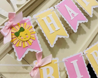 Sunshine Birthday Decoration  Sunshine Banner First trip Around The Sun Decor  , You Are My Sunshine Birthday Sign , Girls First Birthday