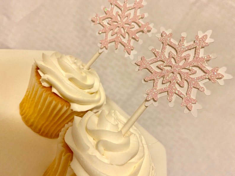 Snowflakes Cupcake Toppers .winter Onederland Birthday . Etsy