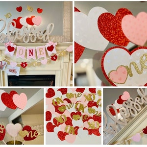 Little Sweetheart First Birthday Decorations , Valentine ‘a 1st Birthday Package ,Red and Pink Heart Decorations , Sweetheart Birthday