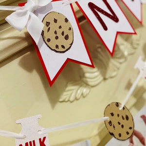Cookies and Milk 1st Birthday Decorations ,One Sweet Boy Banner,Cookies and Milk High Chair Banner ,Cookies and Milk 12 Month Photo Banner,