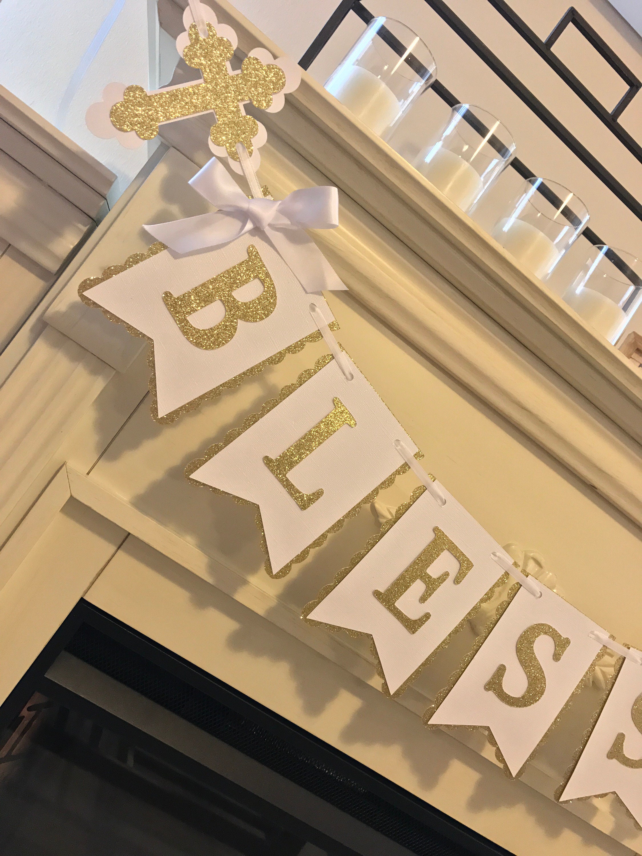 Baptism Decorations Christing Banner Baptism Banner Etsy