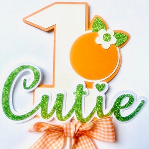 Little Cutie 1st Birthday Cake Topper: Clementine Party Decorations