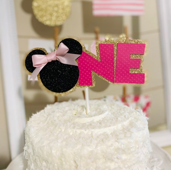 Printable MINNIE MOUSE Pink Birthday Cake Toppers. Party -  Portugal