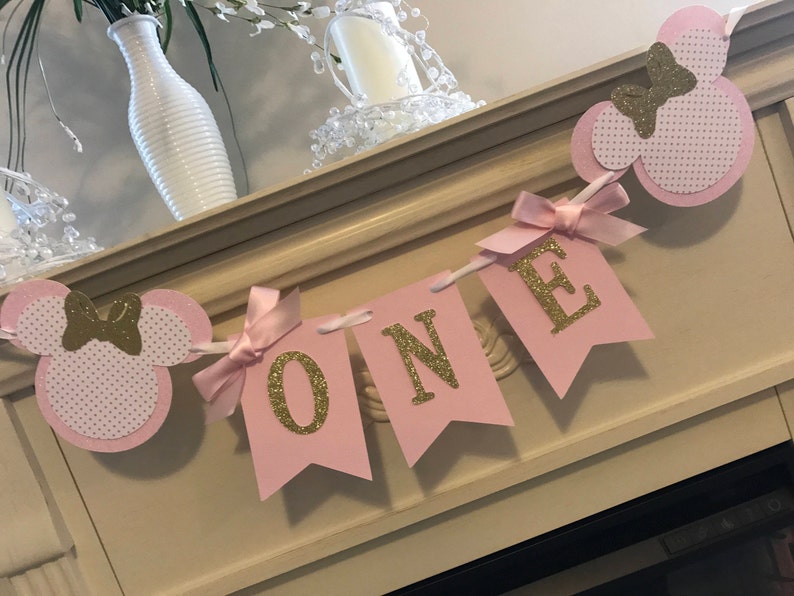Minnie Mouse Birthday Banner Minnie Mouse 1st Birthday Party Etsy