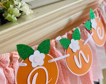 Little Cutie High Chair Banner,Little Cutie 1st Birthday Decorations, Clementine Birthday banner,Citrus Birthday,Orange Birthday Decorations