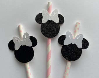 Minnie Mouse Birthday Straws, Minnie Mouse Birthday Decorations, Minnie Mouse Birthday Straws , Minnie Mouse Girl 1st Birthday
