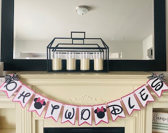 Minnie Mouse Oh Twodles Banner: Pink 2nd Birthday Party Decor