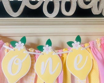 Lemonade Birthday Decorations, Lemonade High Chair Banner, Lemonade Party Decor, Lemonade Birthday Banner,Lemonade Sign , Lemonade Banner,