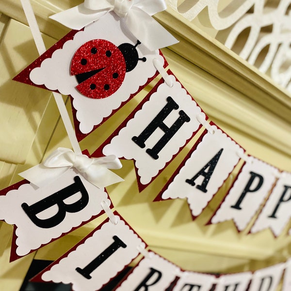 Ladybug Birthday Decorations, Girt 1st Birthday, Ladybug 1st Birthday, Ladybug Birthday Banner, Ladybug Banner, Ladybug Party Decor