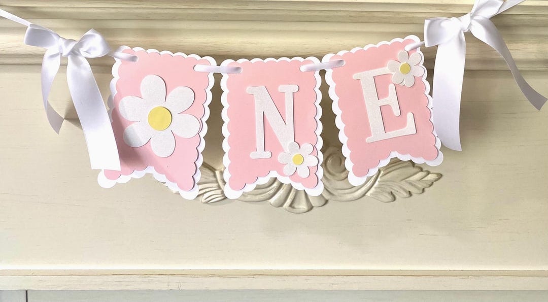 Flower Theme First Birthday Banner , Daisy High Chair Party Decor - Etsy
