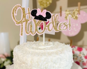 Minnie Mouse Oh Twodles Cake Topper: Pink & Gold 2nd Birthday