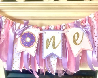 Donut Grow up Banner, Donut  Birthday Party Decorations , Donut High Chair Banner ,Donut First Birthday Decor, Sweet One Birthday Banner,