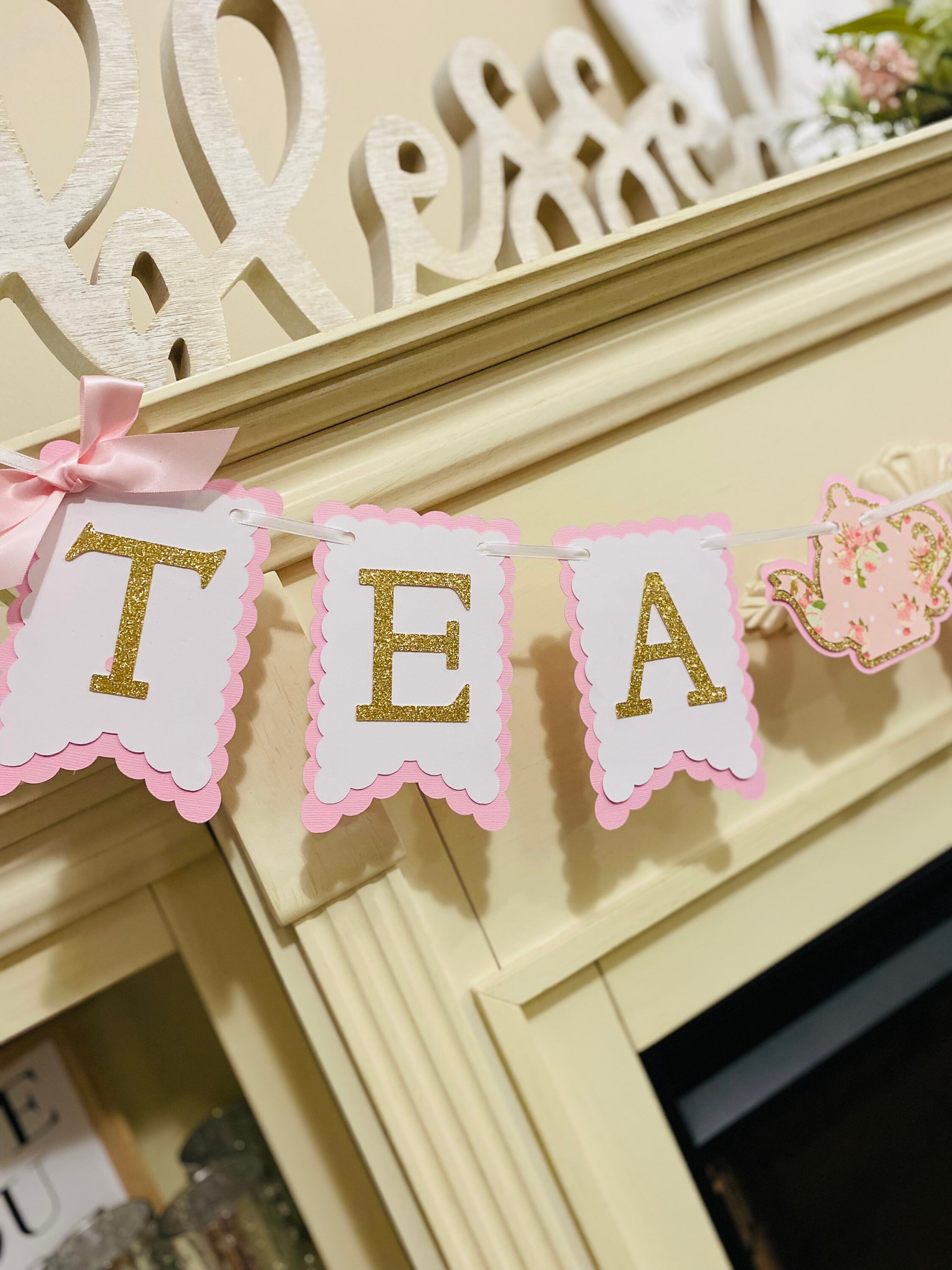 Tea Party Banner Tea for Two Princess tea Party Tea Party | Etsy
