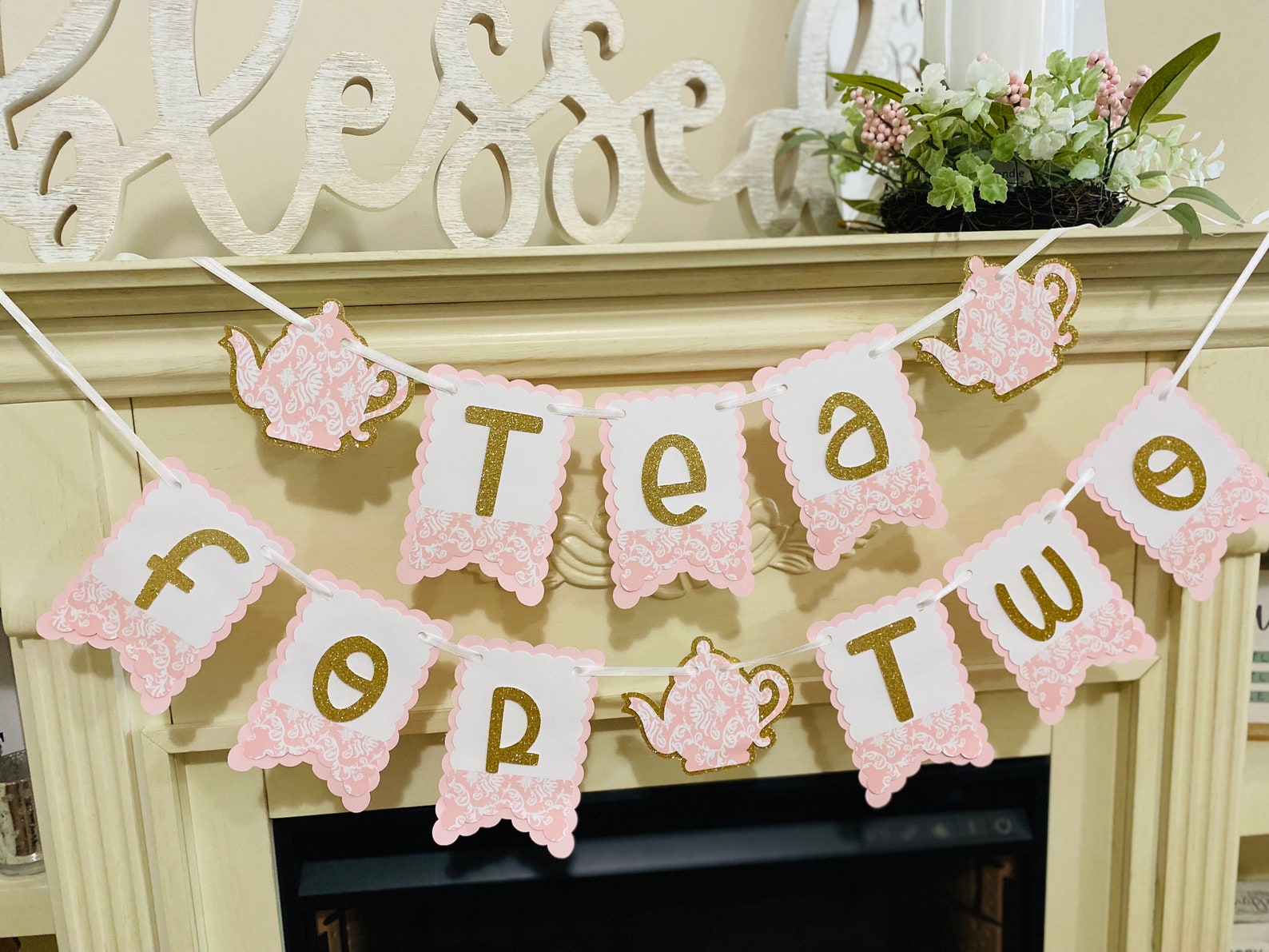 Tea Party Banner Tea for Two Teapot Decorations Tea Time - Etsy