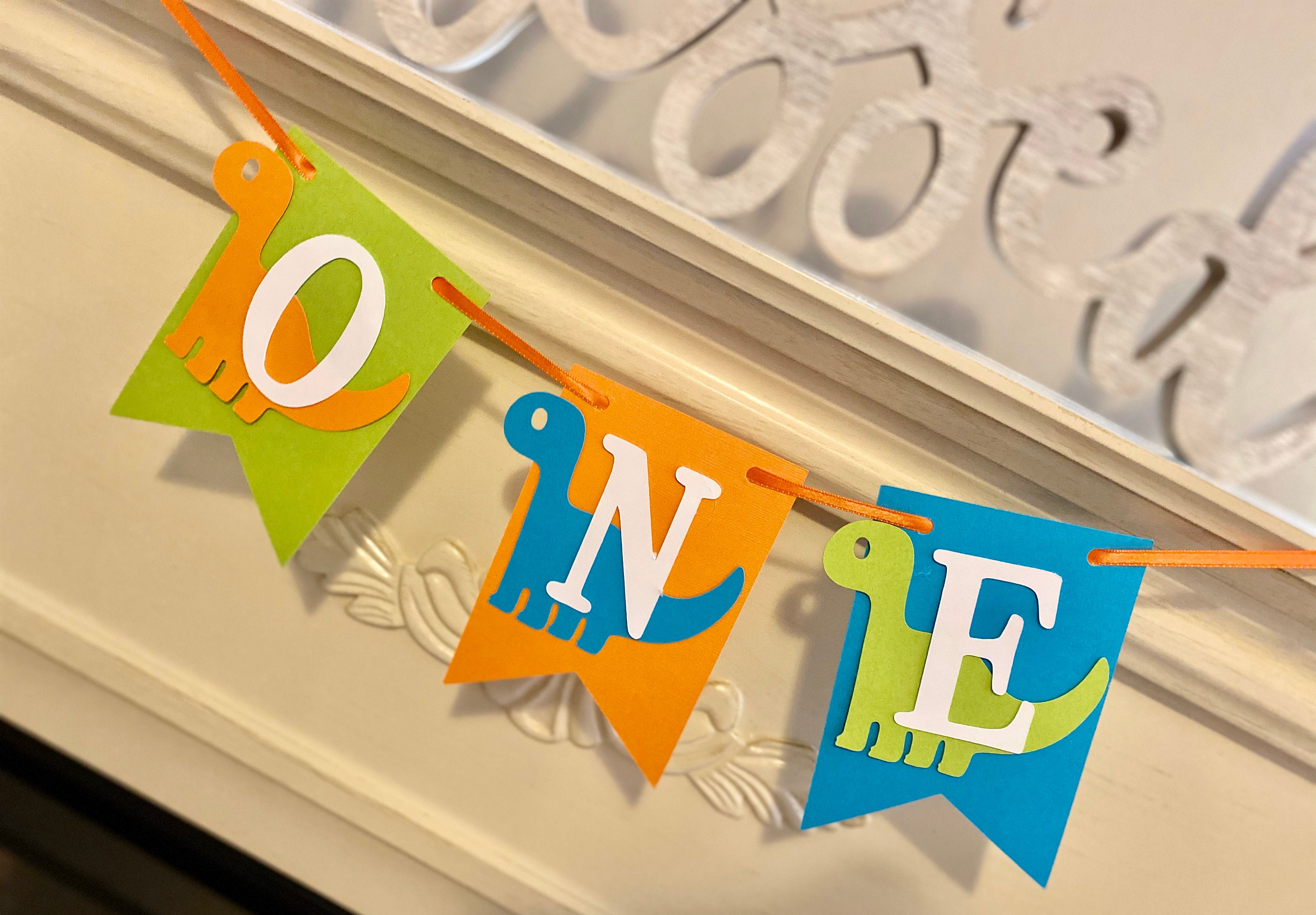 Dinosaur Birthday Decorations Dinosaur One Banner Dinosaur Etsy