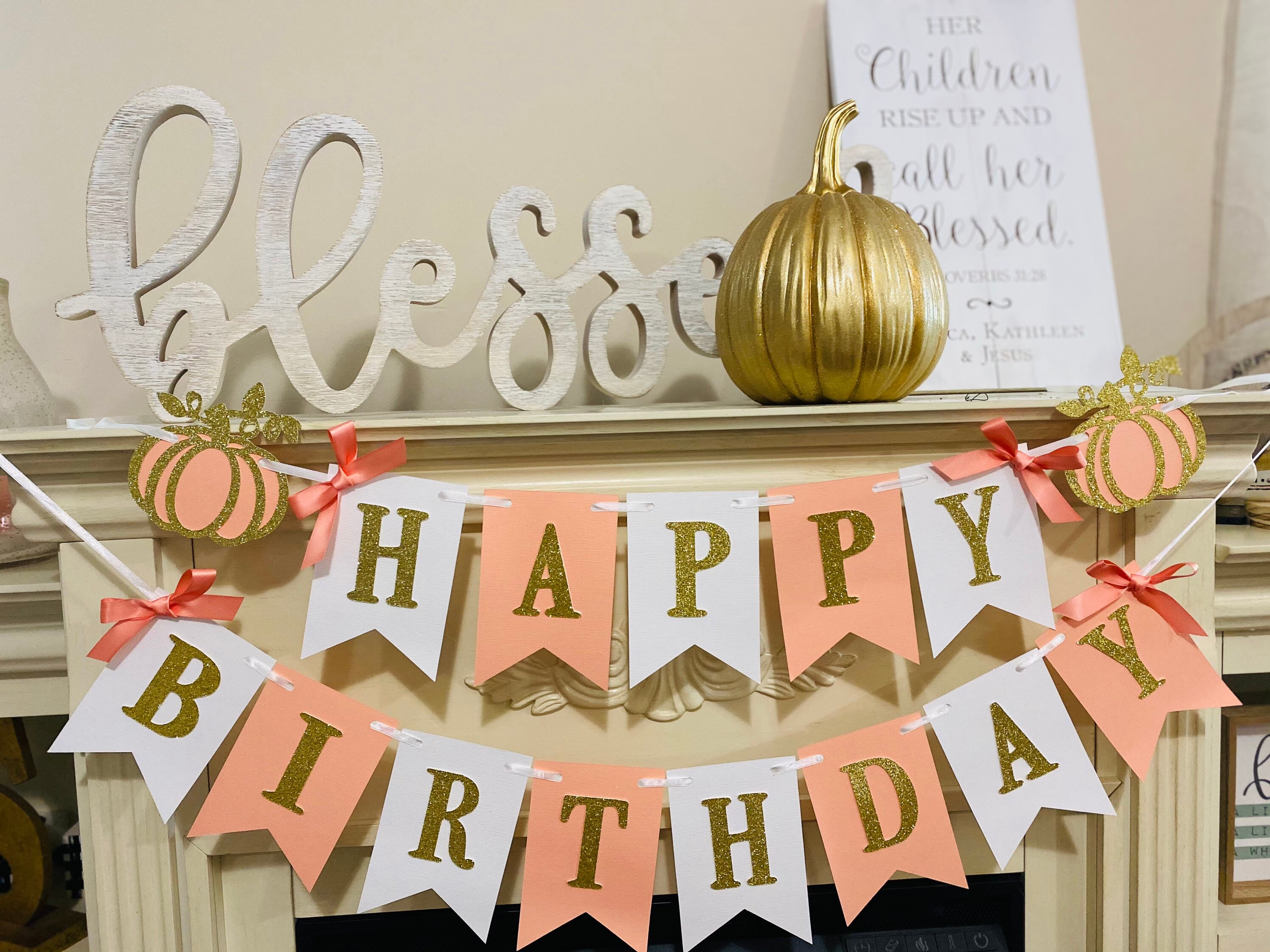 Pumpkin Birthday decorations Our Little Pumpkin is turning | Etsy