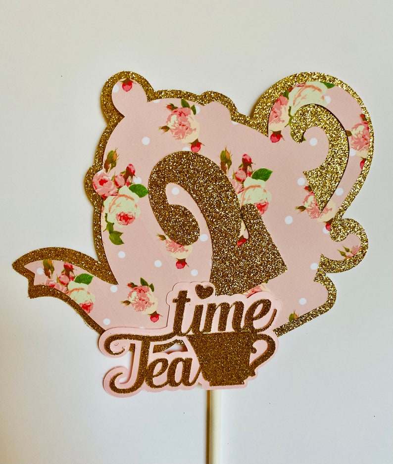 Tea Party Cake Topper Tea for Two Princess tea Party Tea Party Birthday Decorations Tea time Tea for Two Cake topper