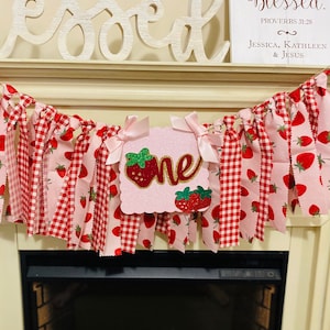 Strawberry High Chair Banner,Berry 1st birthday ,Strawberry Cake Smash Banner ,Strawberry 1st Birthday ,Strawberry Party Decorations